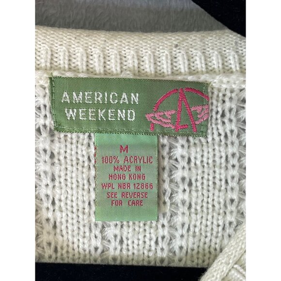 American Weekend womens Medium Vintage sweater office white - Picture 3 of 16